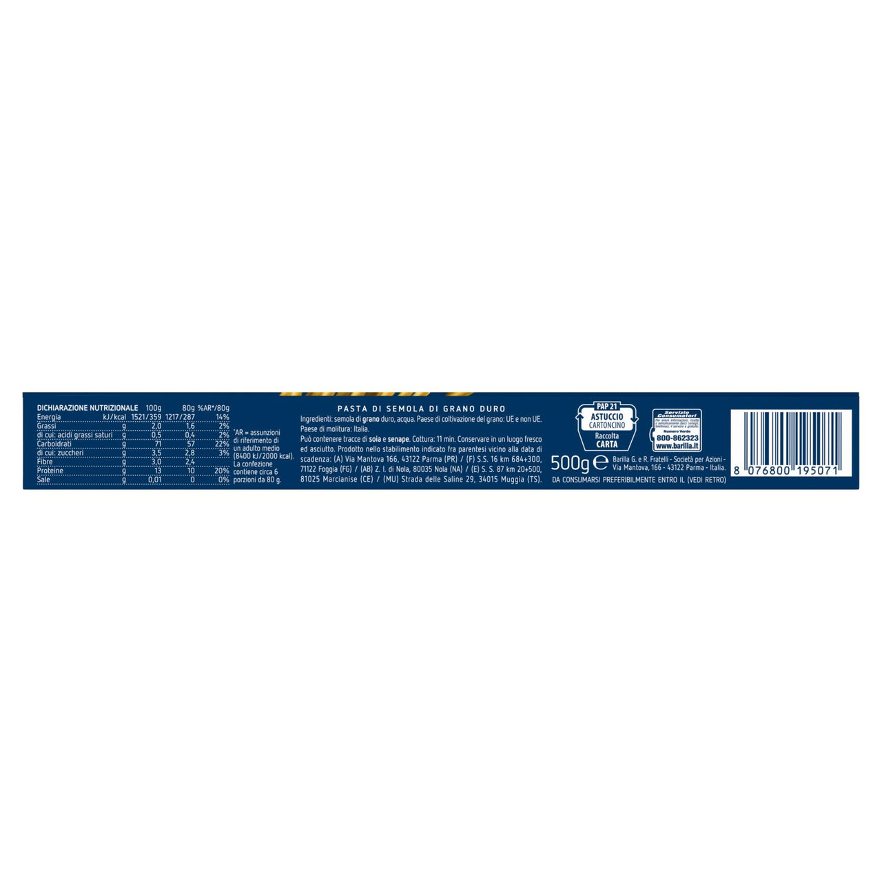 Barilla Pasta Spaghetti Grossi n.7 500g