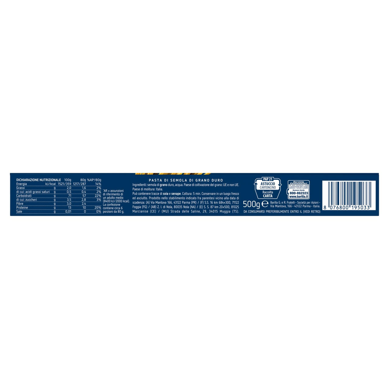 Barilla Pasta Spaghettini n.3 500g