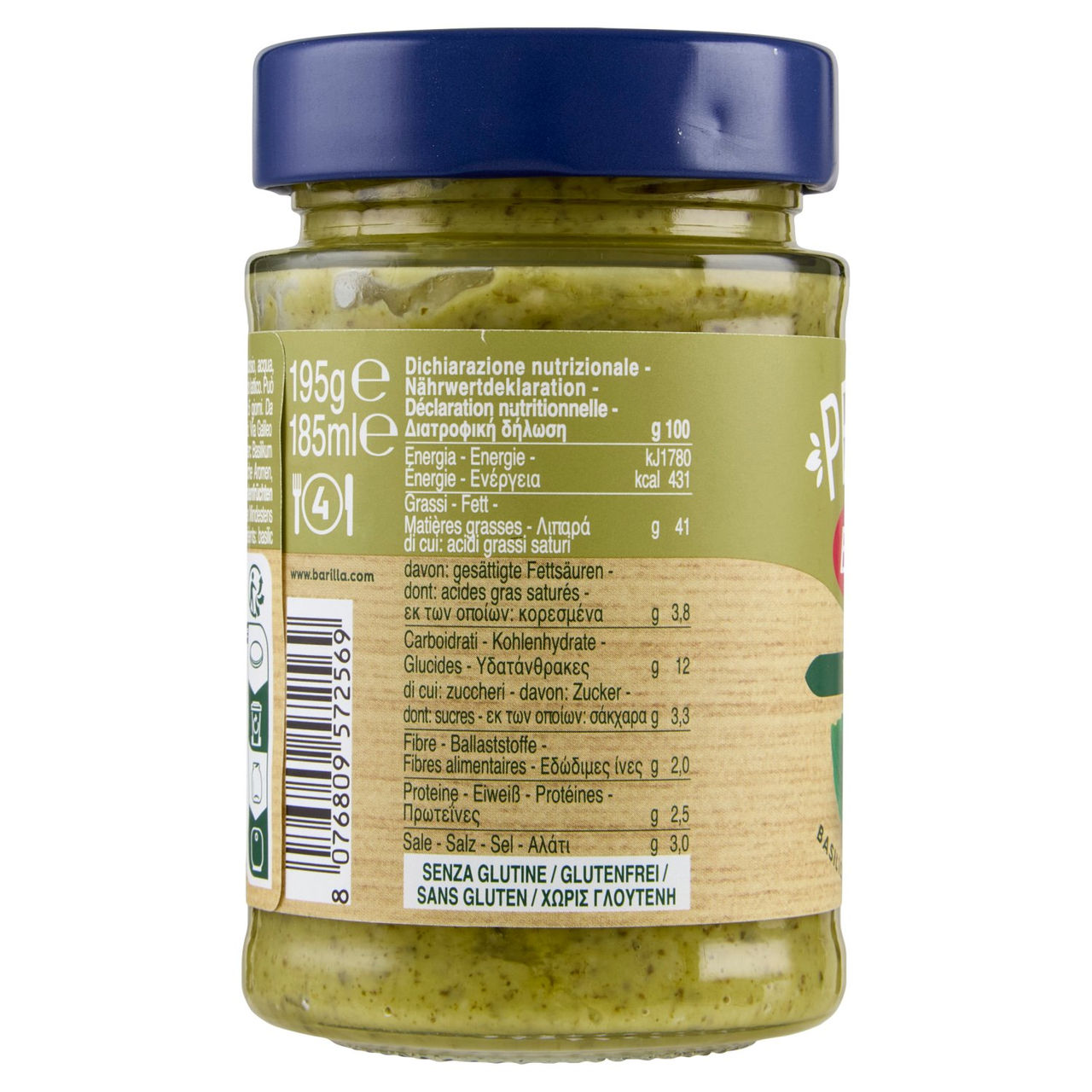 Barilla Pesto Genovese Vegan Condimento e Sugo per Pasta 195 g