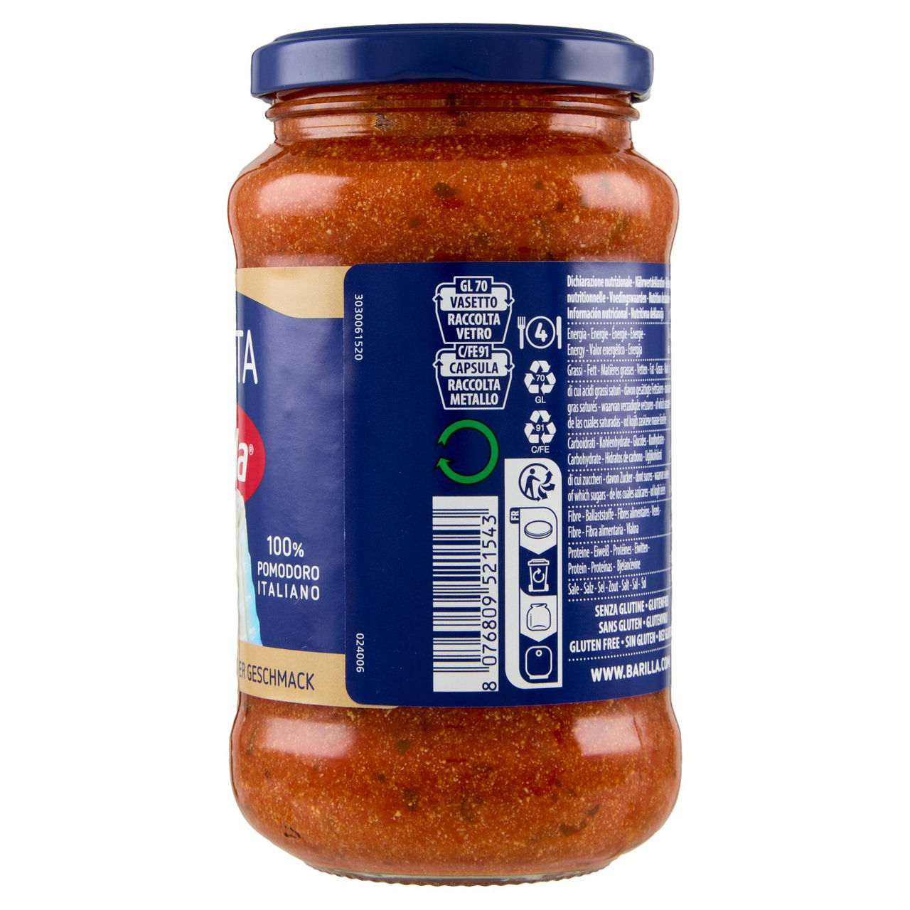Barilla Sugo Ricotta 100% Pomodoro Italiano Condimento per Pasta 400g