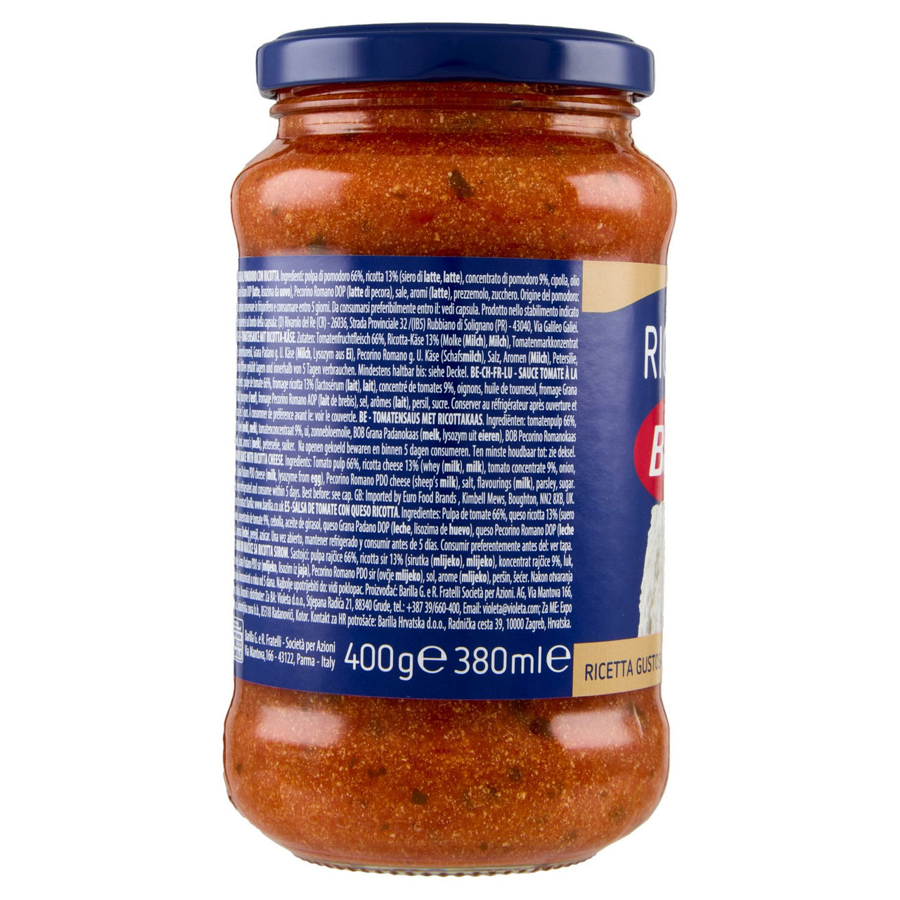 Barilla Sugo Ricotta 100% Pomodoro Italiano Condimento per Pasta 400g