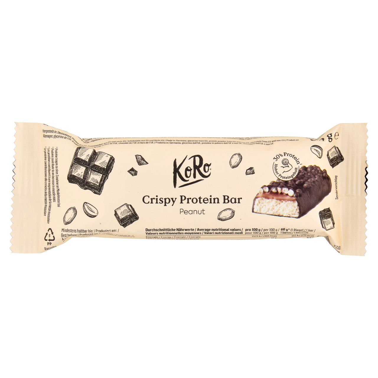 Barretta proteica Crispy Koro arachidi 60 g