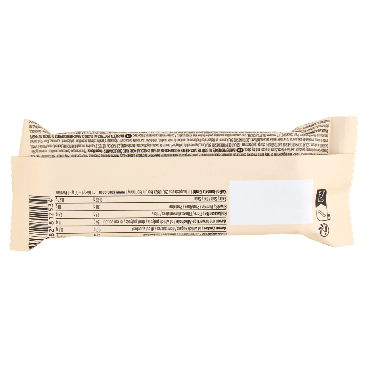 Barretta proteica Crispy Koro arachidi 60 g