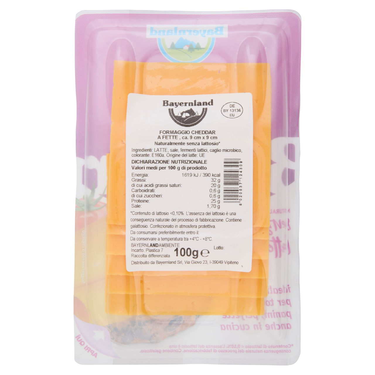 Bayernland cheddar Formaggio a Fette 100 g