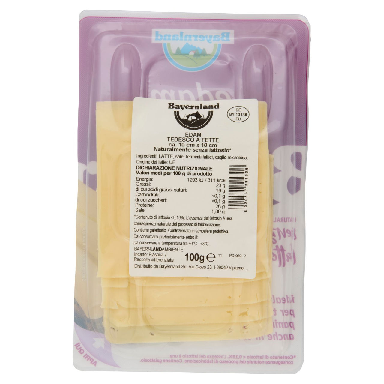Bayernland edam tedesco Formaggio a Fette 100 g