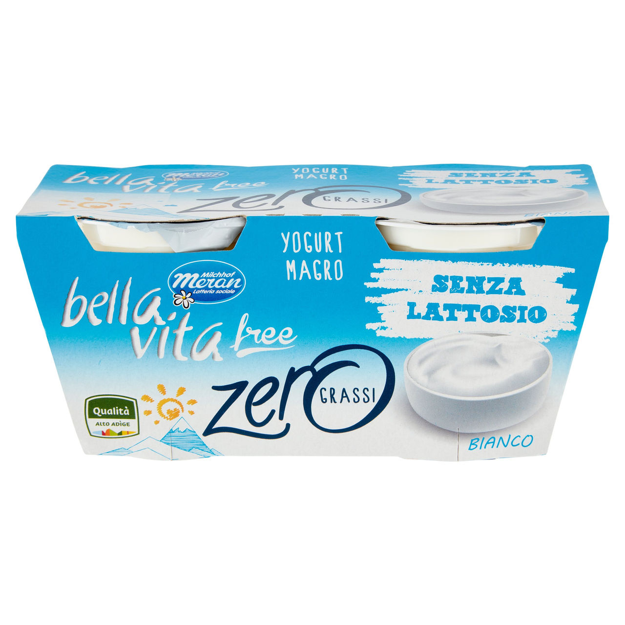 bella vita free Yogurt Magro Senza Lattosio Zero Grassi Bianco 2 x 125 g