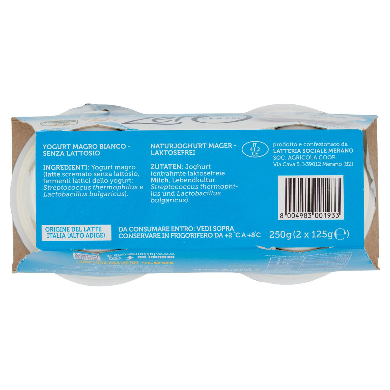 bella vita free Yogurt Magro Senza Lattosio Zero Grassi Bianco 2 x 125 g