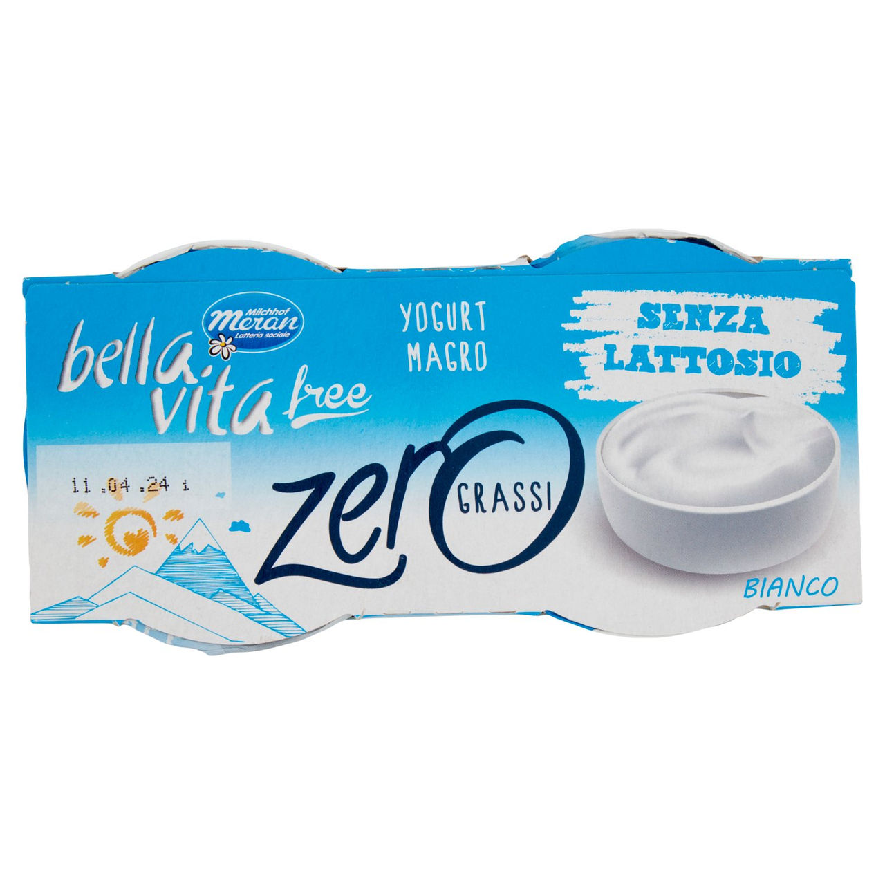 bella vita free Yogurt Magro Senza Lattosio Zero Grassi Bianco 2 x 125 g