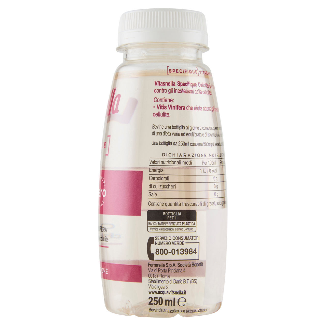 Bevanda Vitasnella cellulite gusto mora e lampone 250 ml