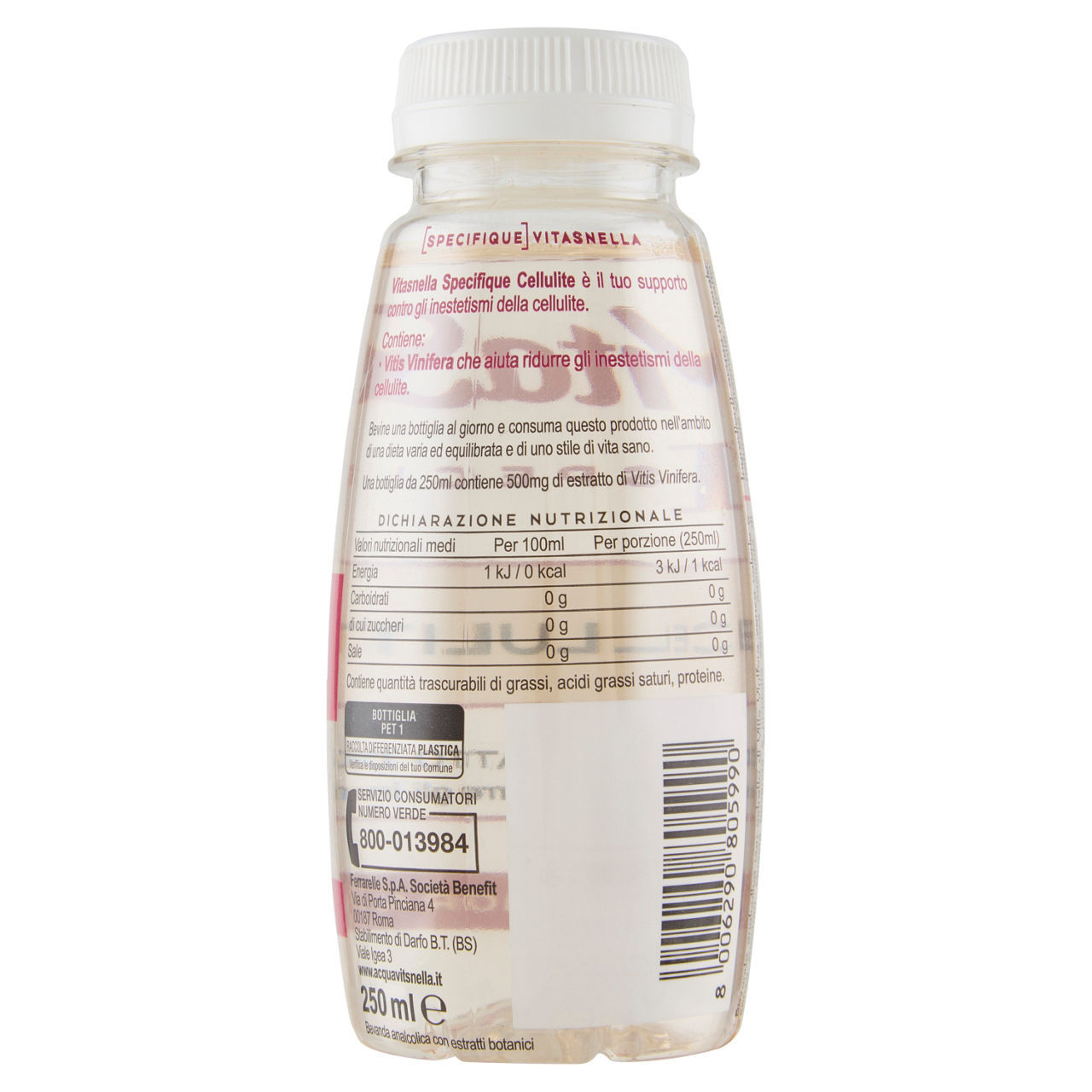 Bevanda Vitasnella cellulite gusto mora e lampone 250 ml