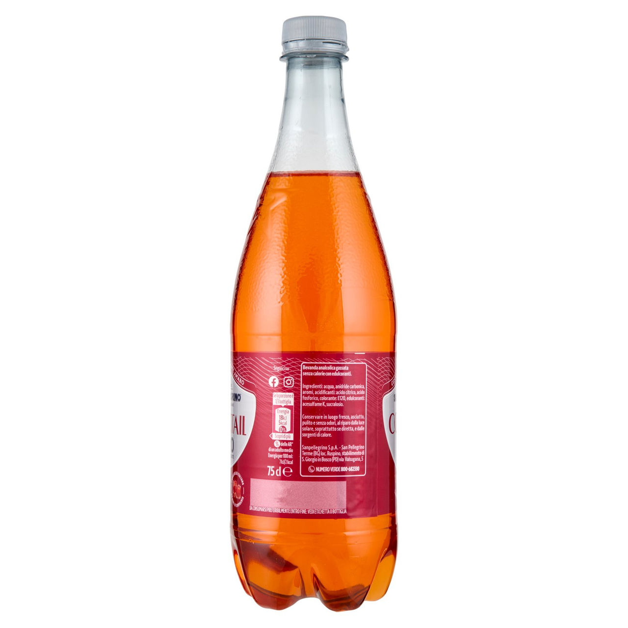 BIBITE SANPELLEGRINO, Bevande Gassate, Cocktail Zero, Pet 75cl