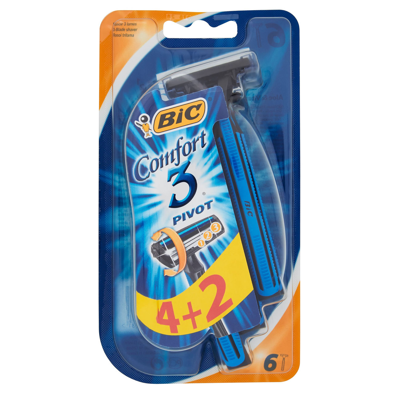 Bic Comfort 3 Pivot Rasoi 3 Lame Usa e Getta, 6 pezzi