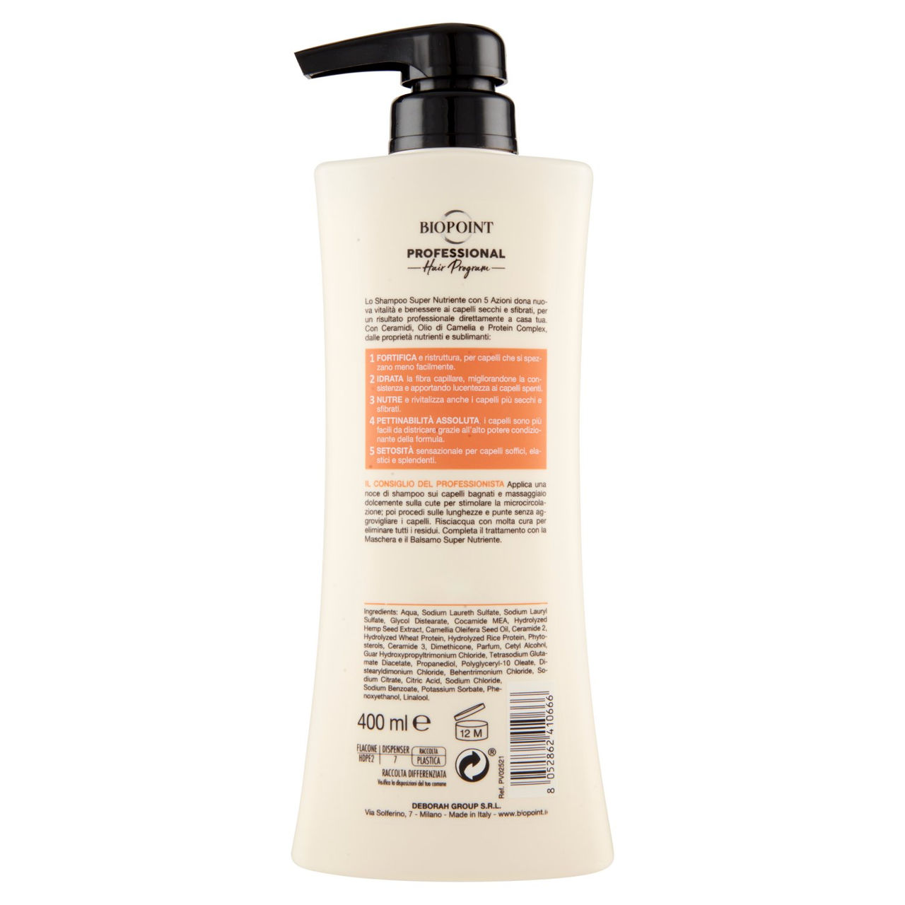 Biopoint Professional Hair Program Shampoo Super Nutriente 400 ml