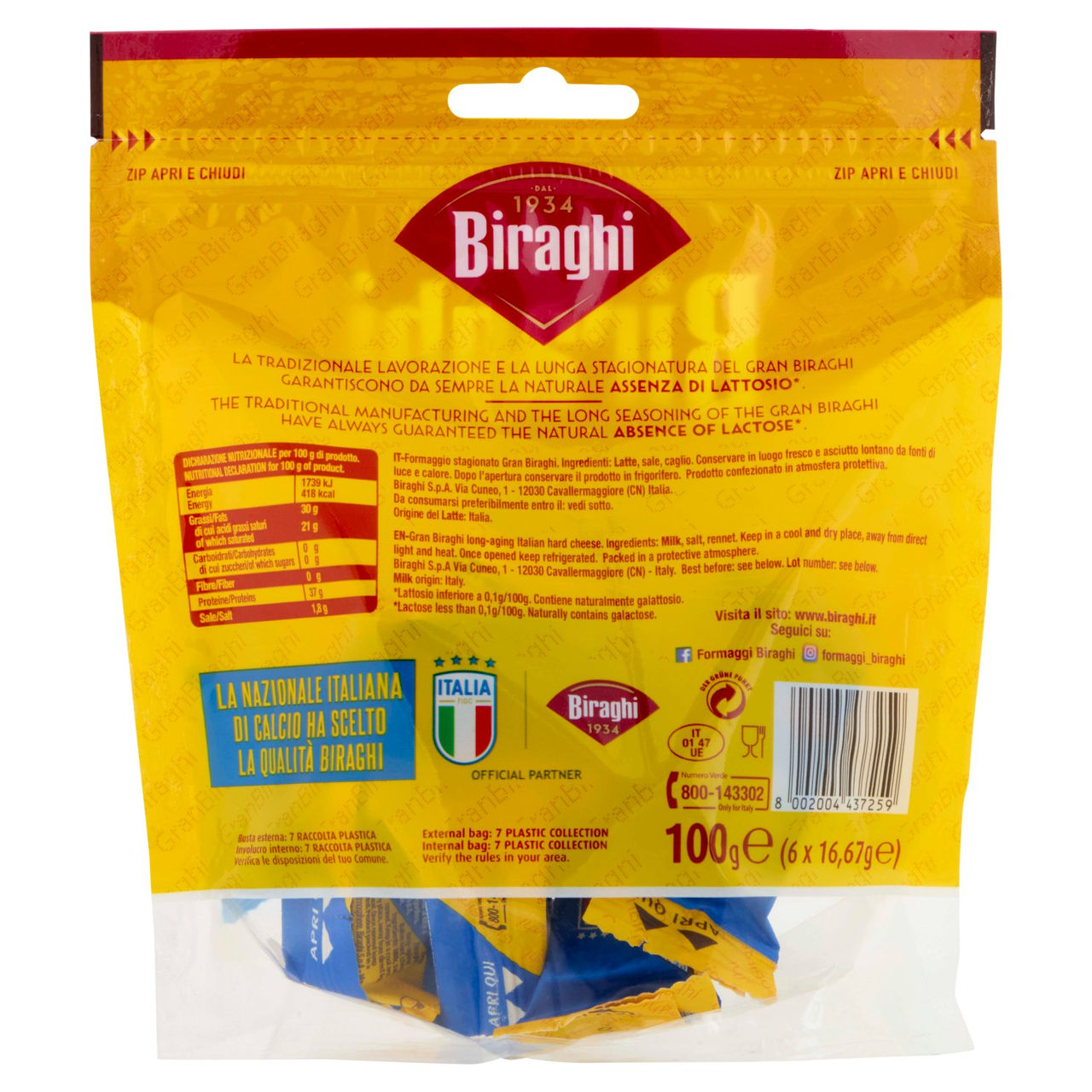 Biraghi Biraghini Snack 100 g (6 x 16,67 g)