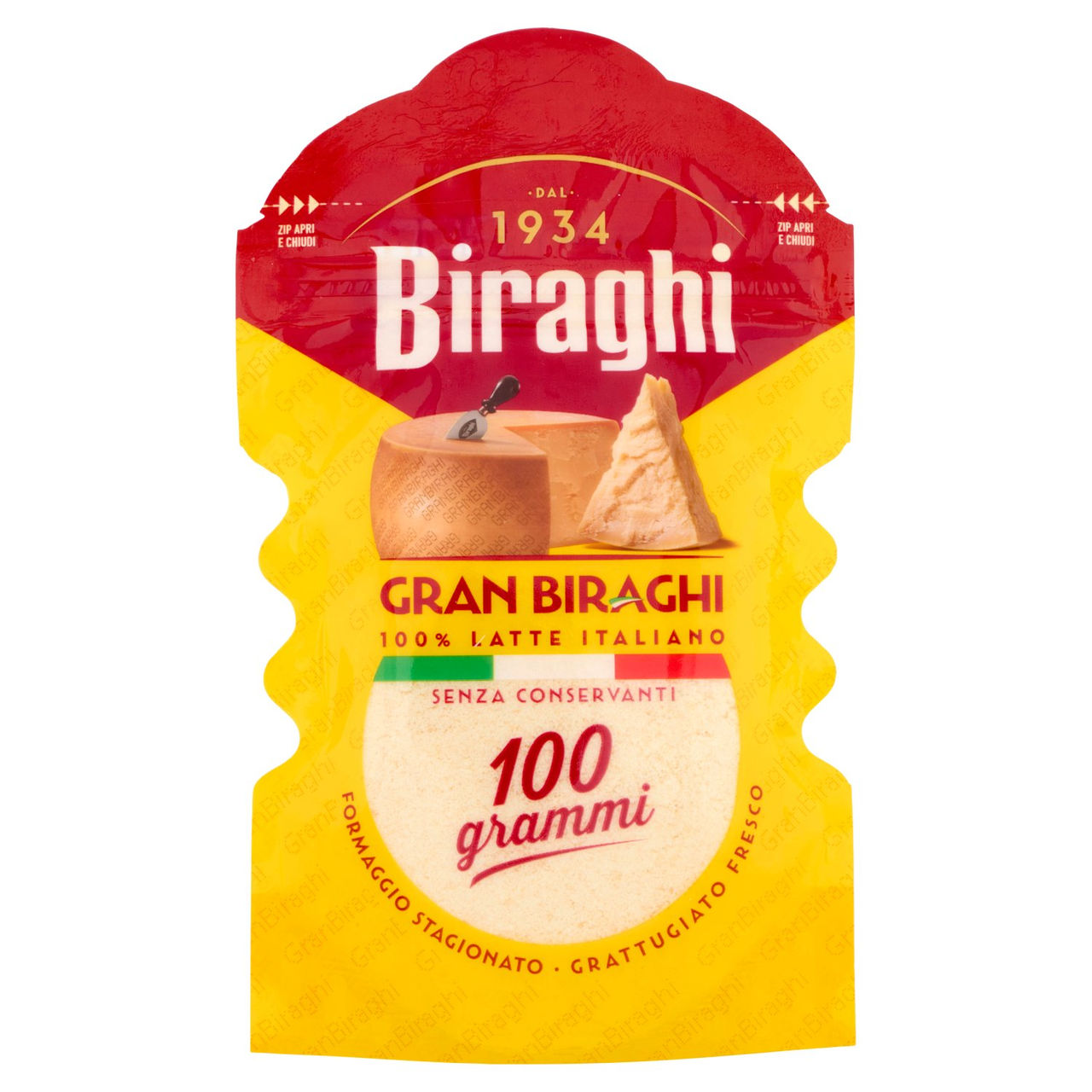 Biraghi Gran Biraghi Formaggio Stagionato Grattugiato Fresco 100 g