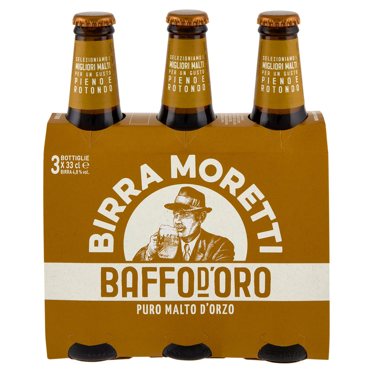Birra Moretti Baffo d'Oro 3 x 33 cl