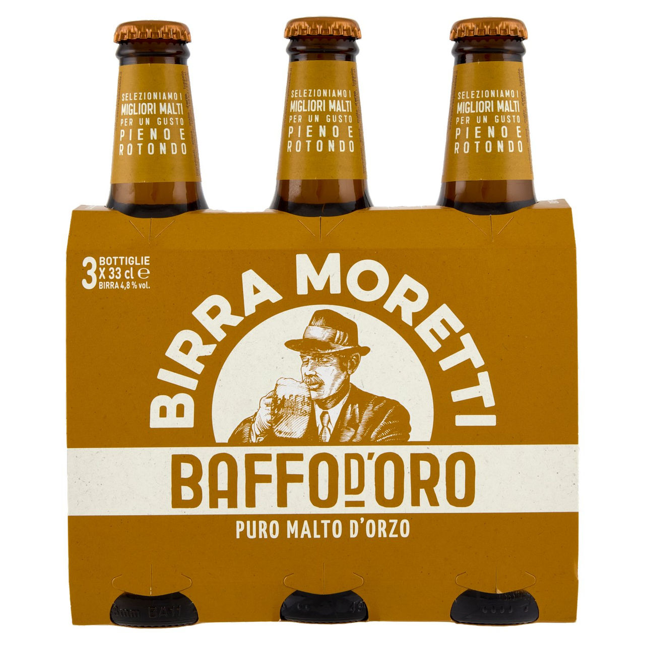 Birra Moretti Baffo d'Oro 3 x 33 cl