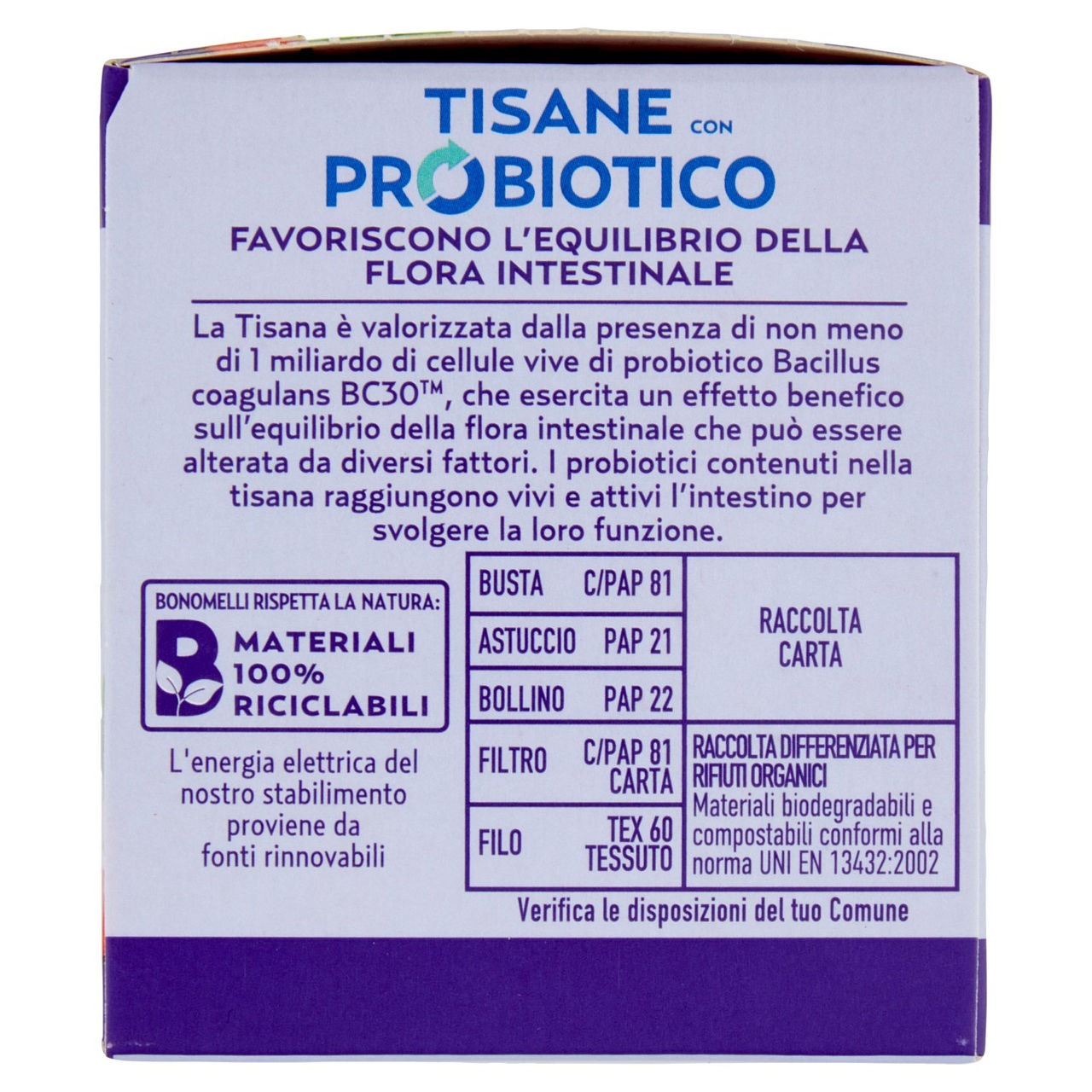 Bonomelli Tisane con Probiotico Difese Immunitarie 10 Filtri 20 g