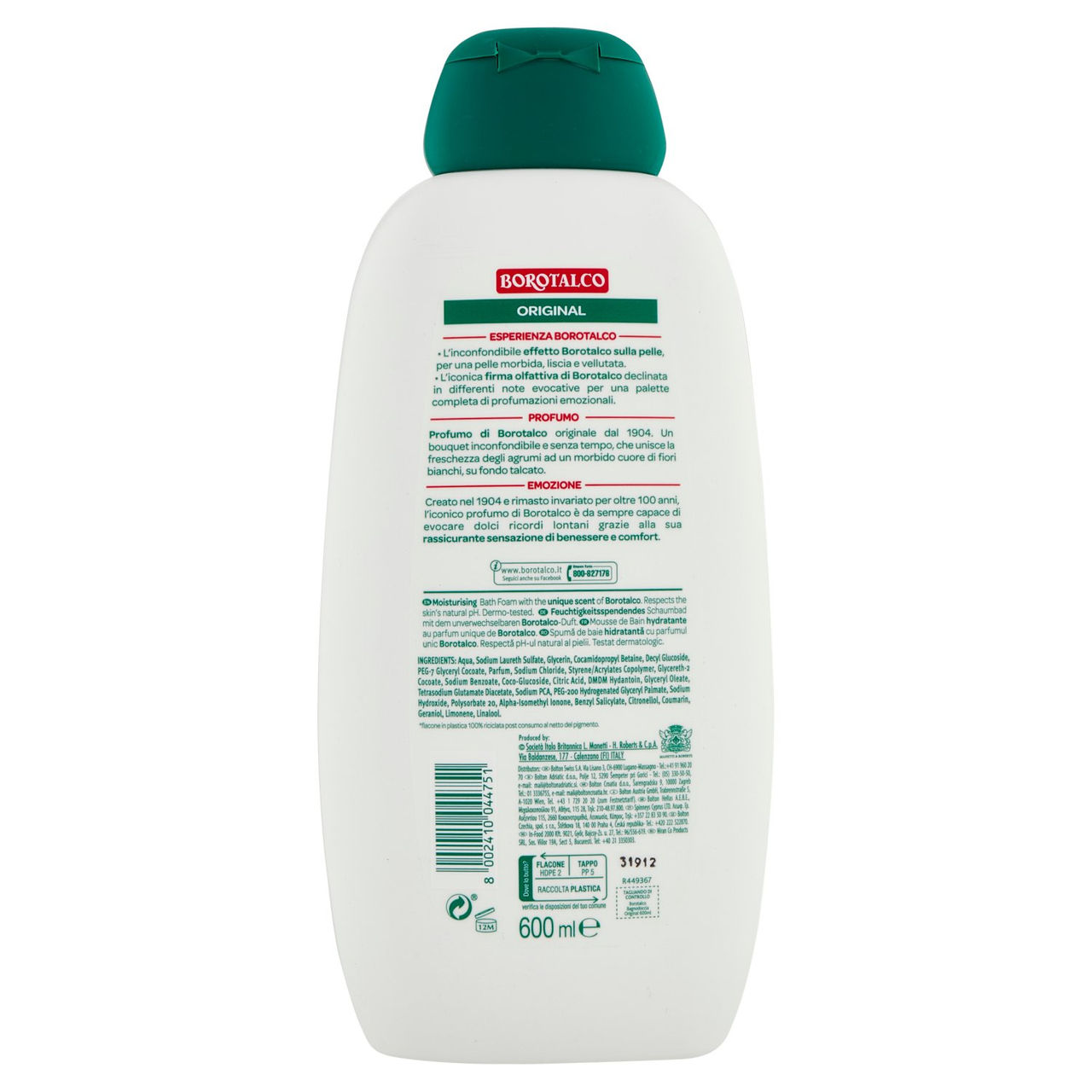 Borotalco Original Profumo di Borotalco Bagnodoccia 600 ml