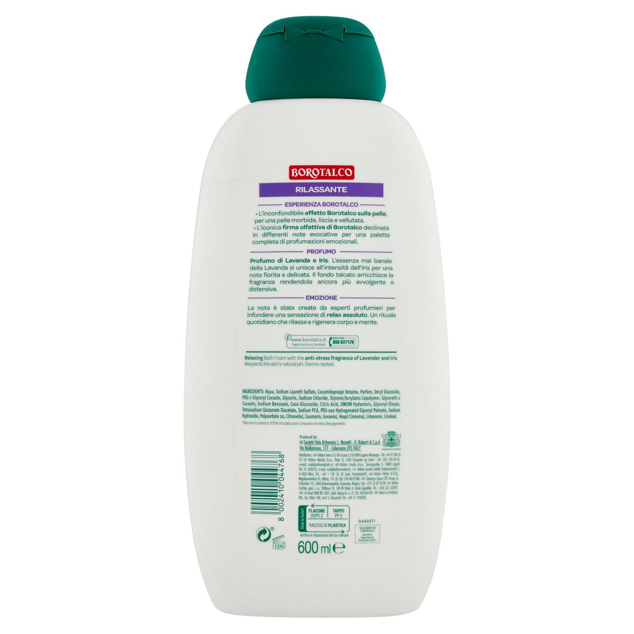 Borotalco Rilassante Lavanda e Iris Bagnodoccia 600 ml