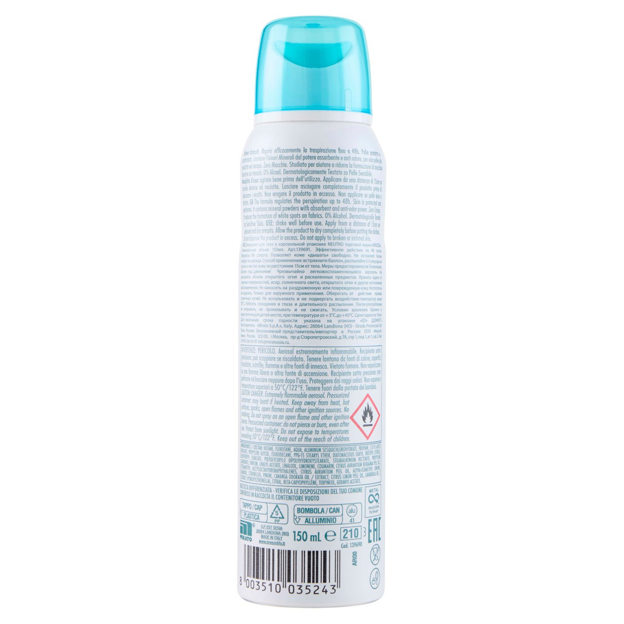 Breeze Neutro Minerals 0% Alcool Deodorante Spray 150 mL