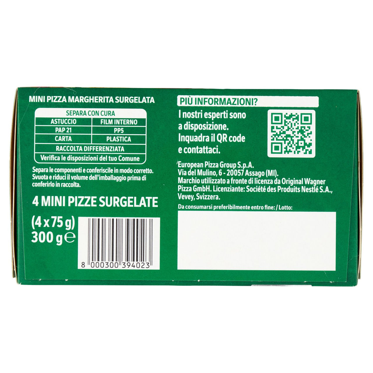 Buitoni Bella Napoli Mini Margherita Surgelata 4 pizzette 300g