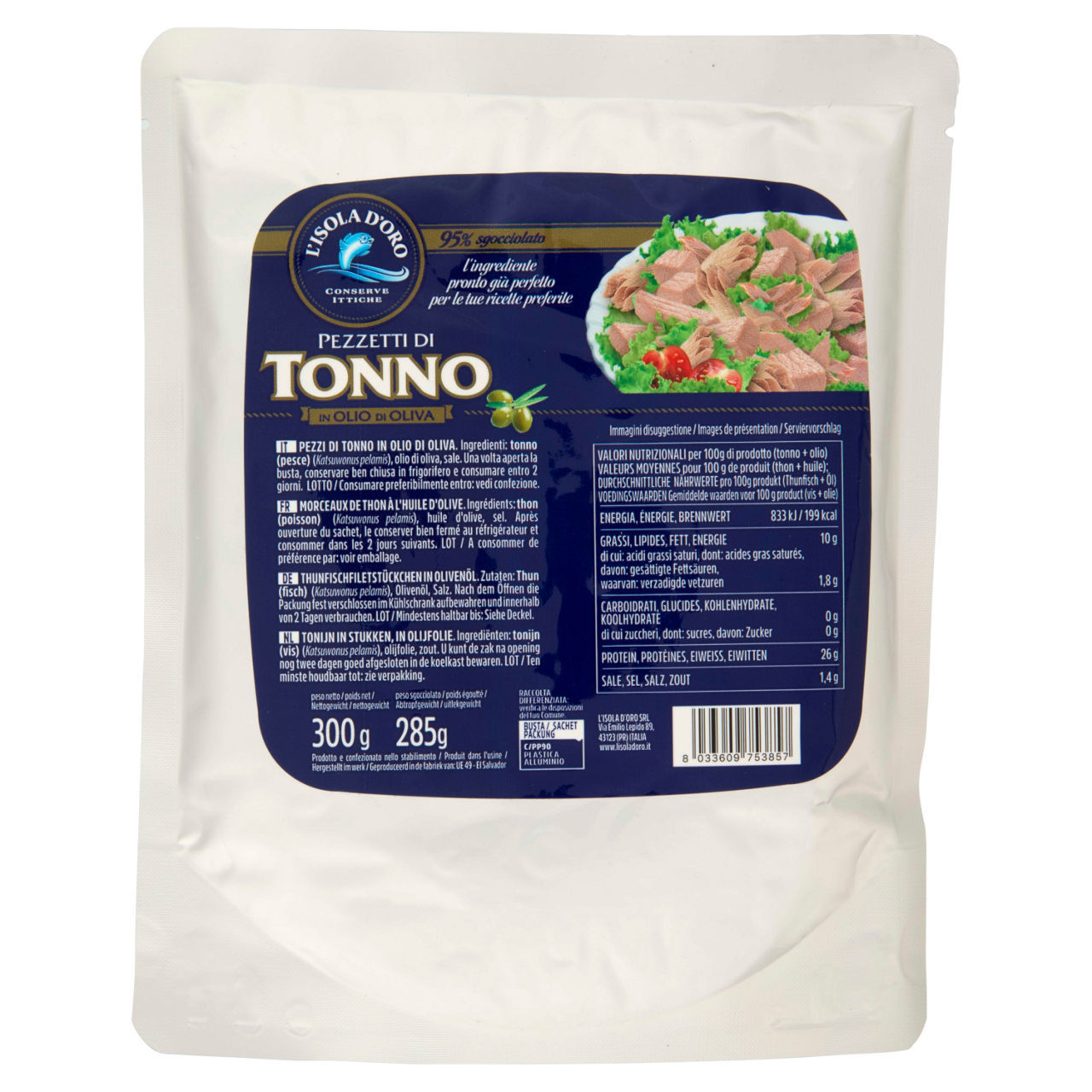 Busta Trancetto Tonno Isola d'Oro  300 g