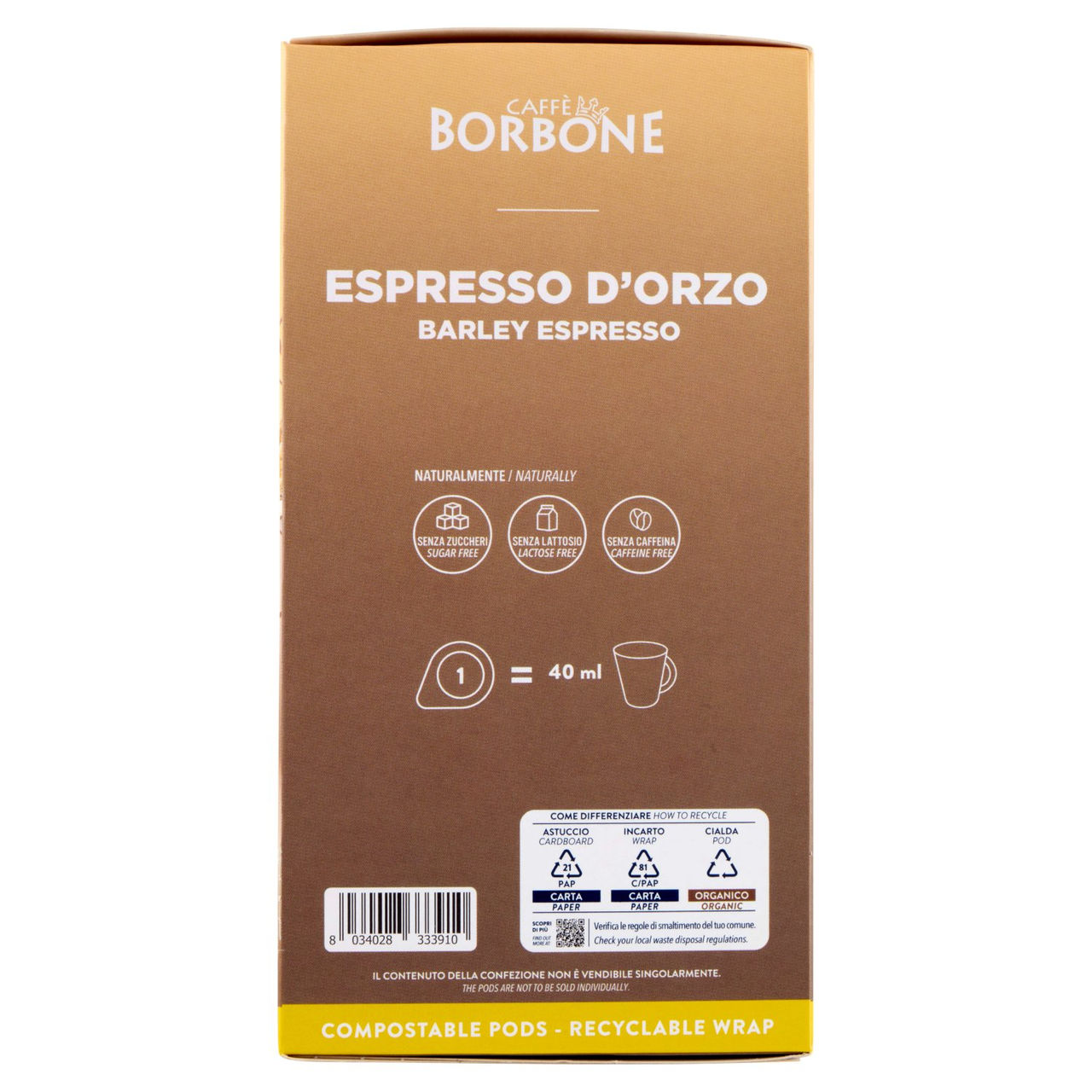 Caffè Borbone Espresso d'Orzo Cialda Compostabile 18 x 6 g