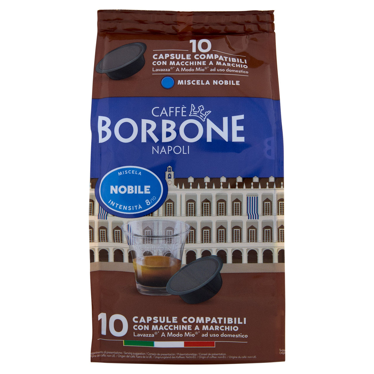 Caffè Borbone Miscela Nobile Capsule Compatibili Lavazza* A modo Mio* ad uso domestico 10 x 7,2 g