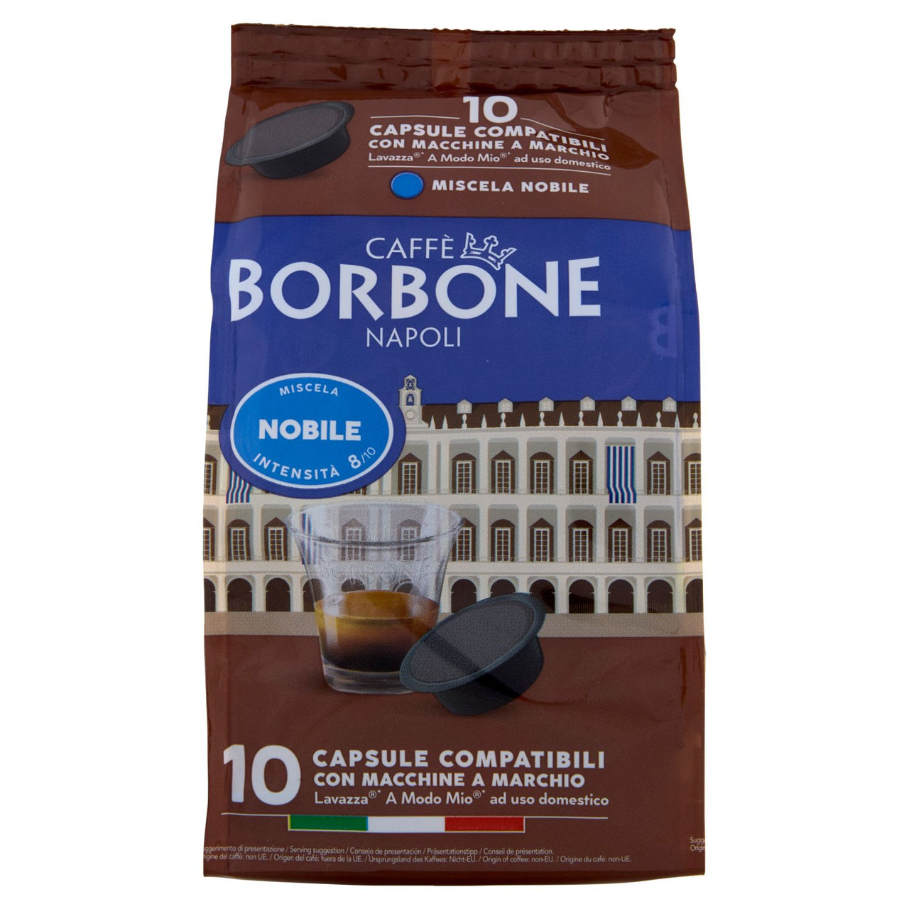 Caffè Borbone Miscela Nobile Capsule Compatibili Lavazza* A modo Mio* ad uso domestico 10 x 7,2 g