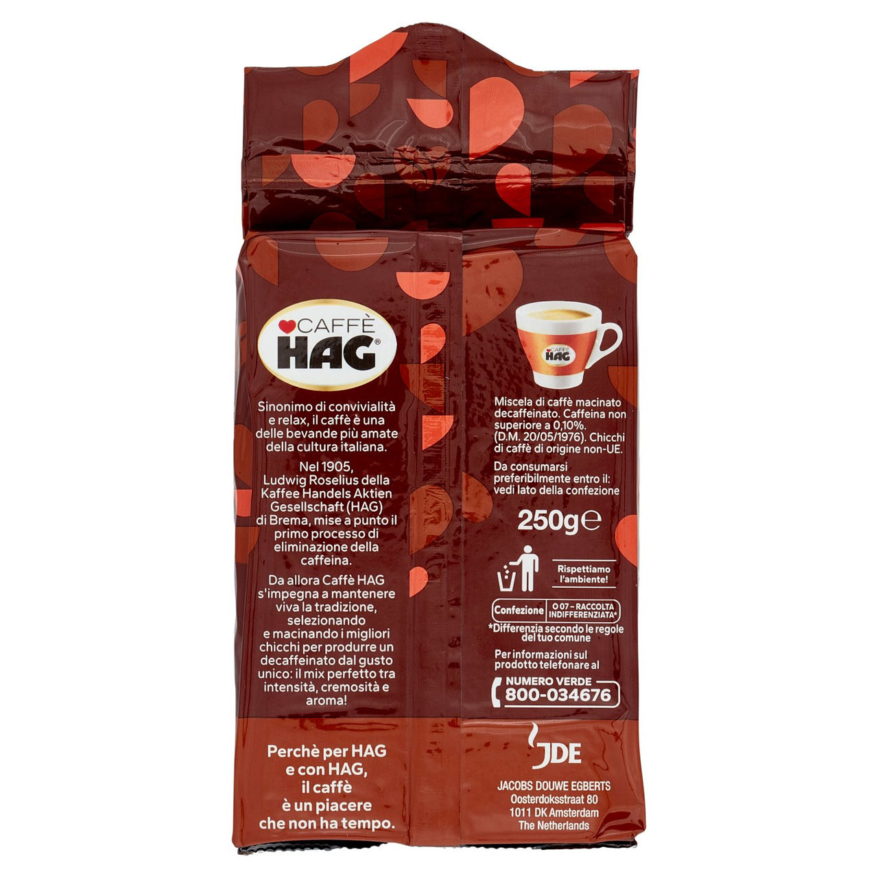 Caffè HAG Classico macinato Decaffeinato 250 g