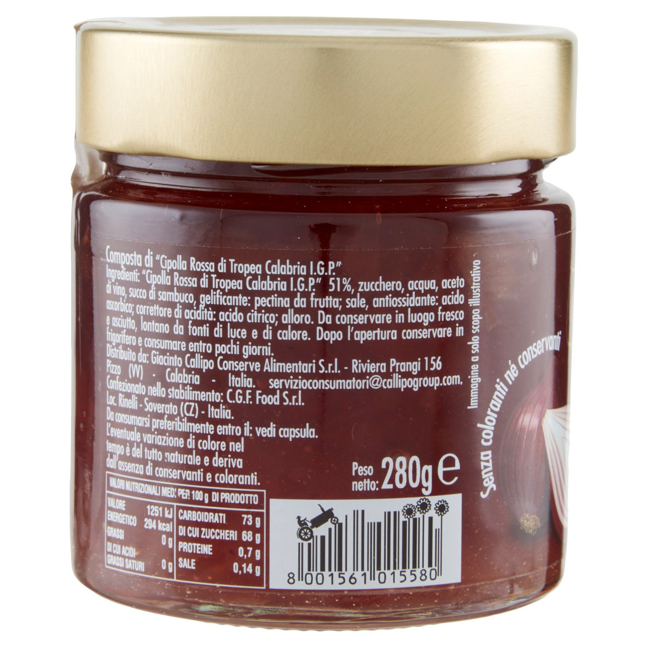 Callipo Composta di "Cipolla Rossa di Tropea Calabria I.G.P." 280 g