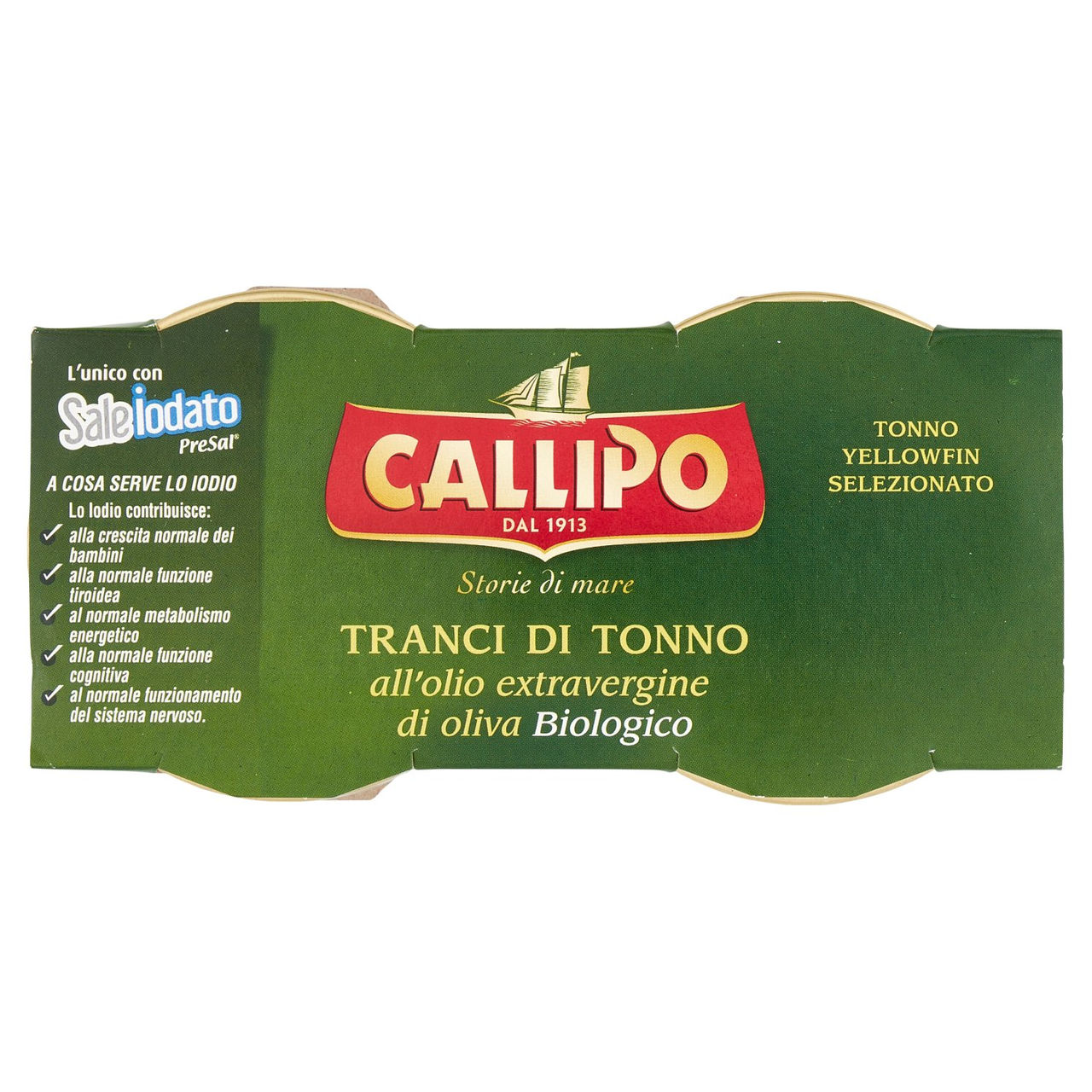 Callipo Tranci di Tonno all'olio extravergine di oliva Biologico 2 x 70 g