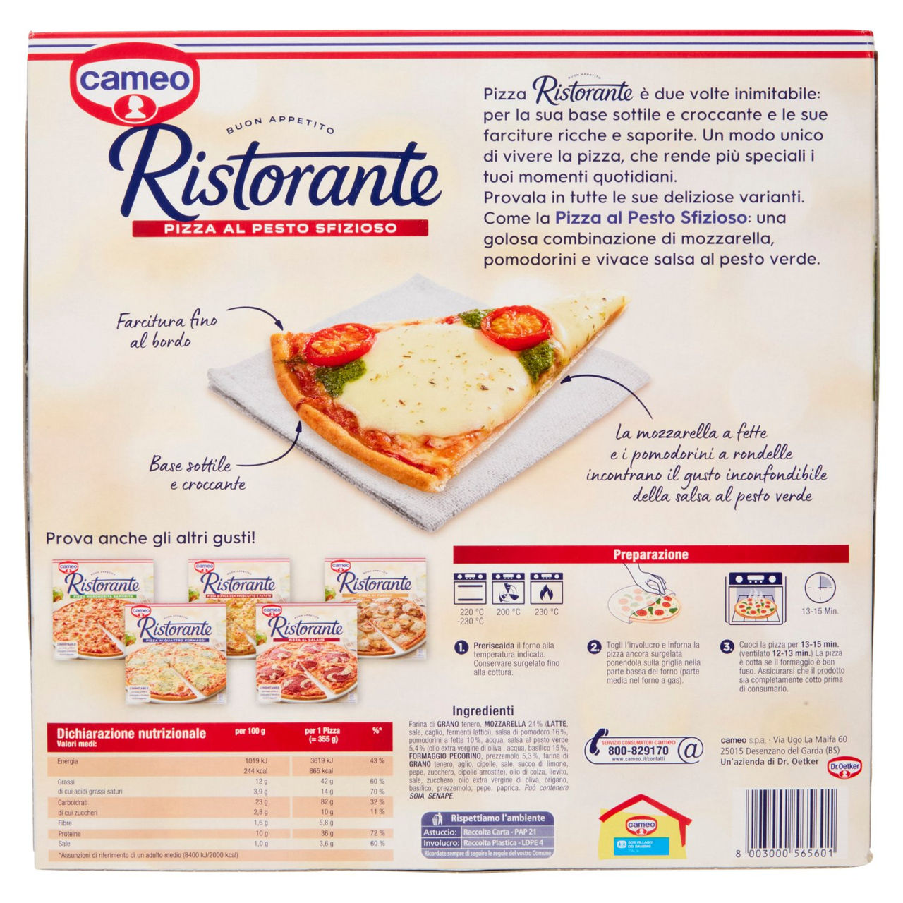cameo Ristorante Pizza al Pesto Sfizioso 355 g