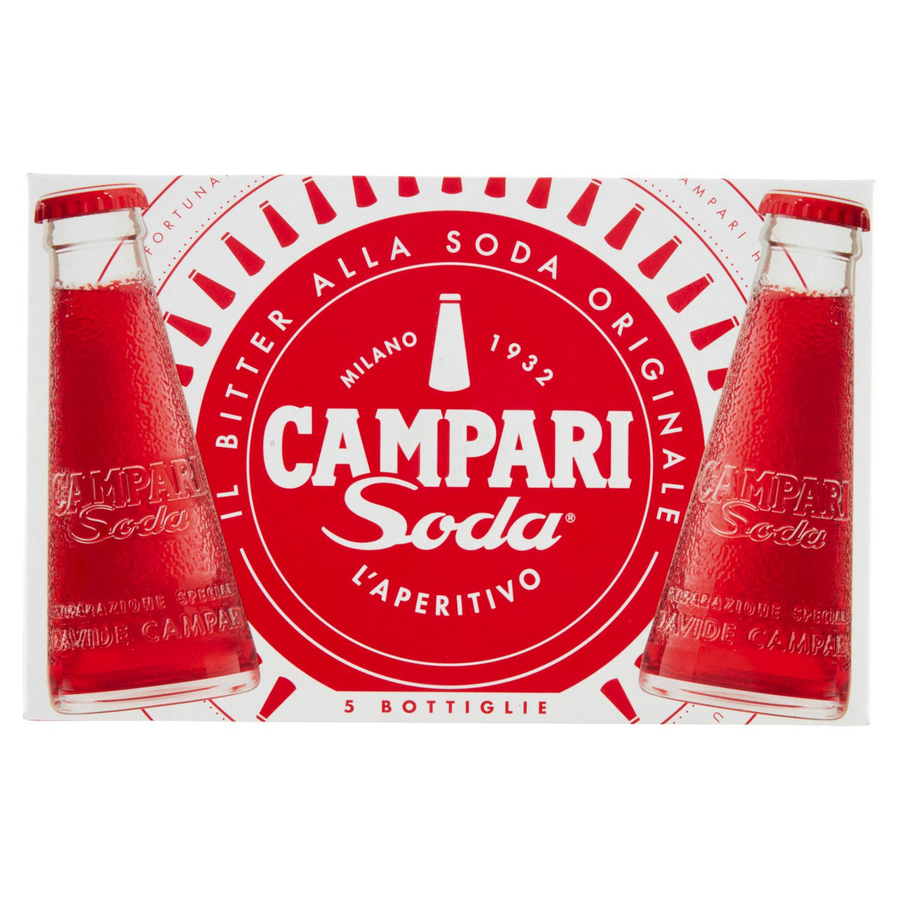 Campari Soda l'Aperitivo Bitter alla Soda Bottiglie 5 x 9,8 cl