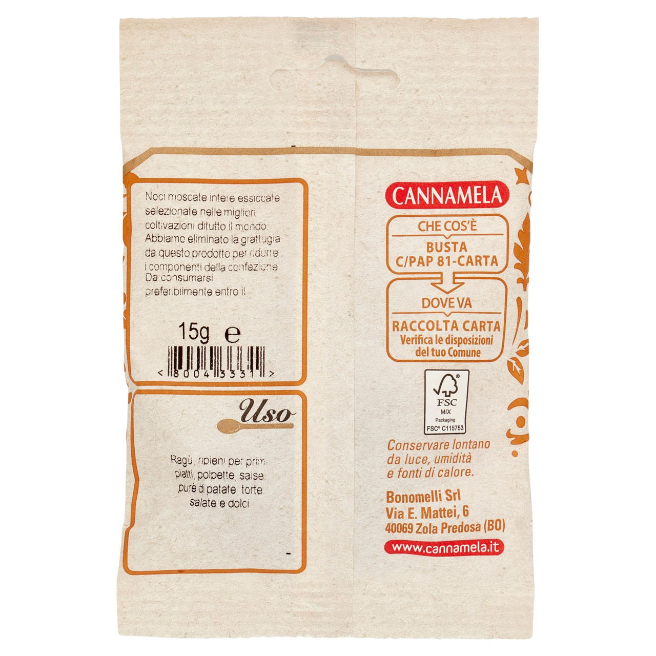 Cannamela Noci Moscate Intere 15 g