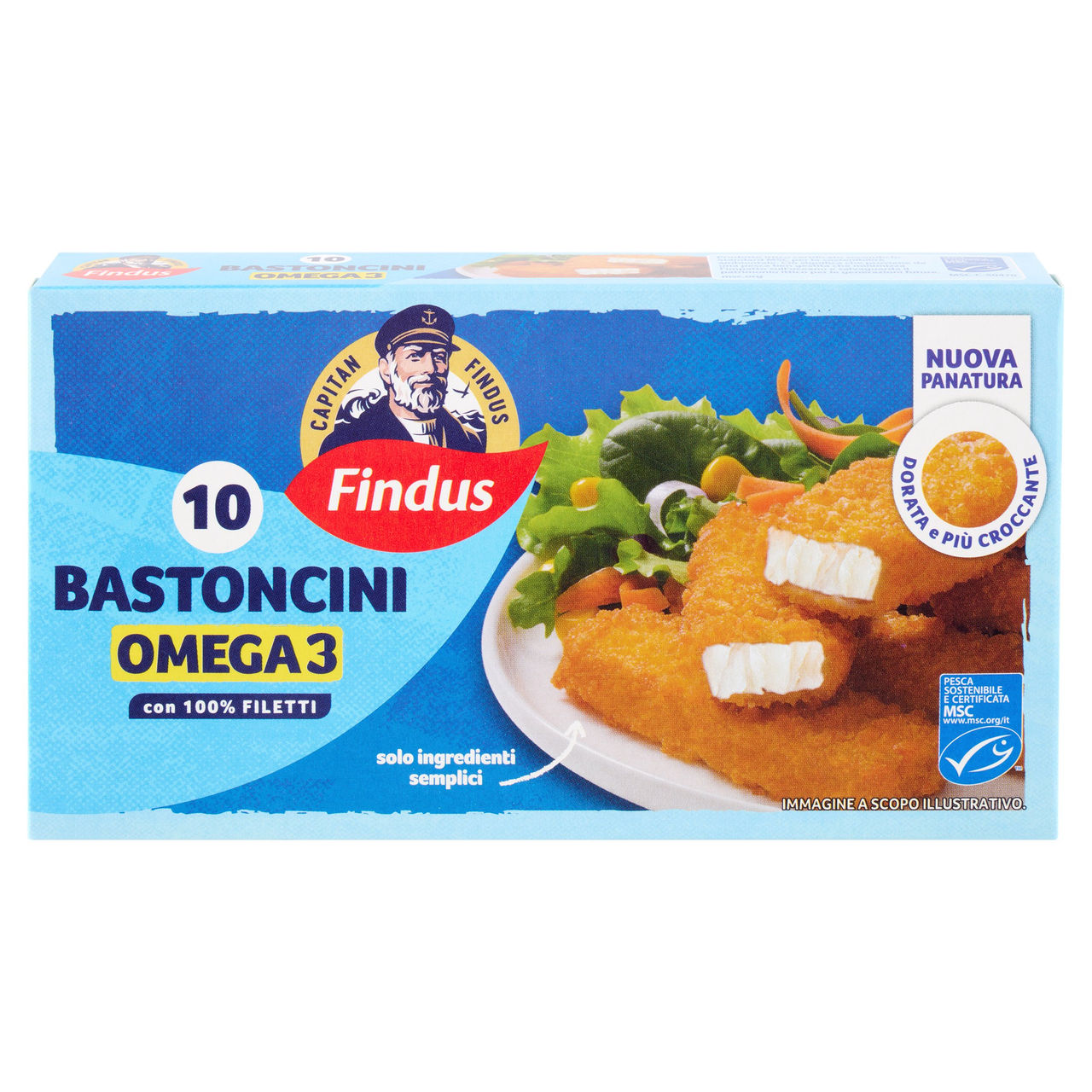 Capitan Findus 10 Bastoncini con 100% Filetti con Omega 3 250 g