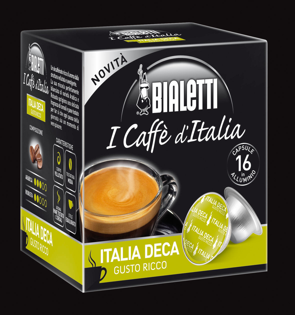 Capsule Caffè d'Italia Bialetti deka 115 g conf. da 16 pezzi
