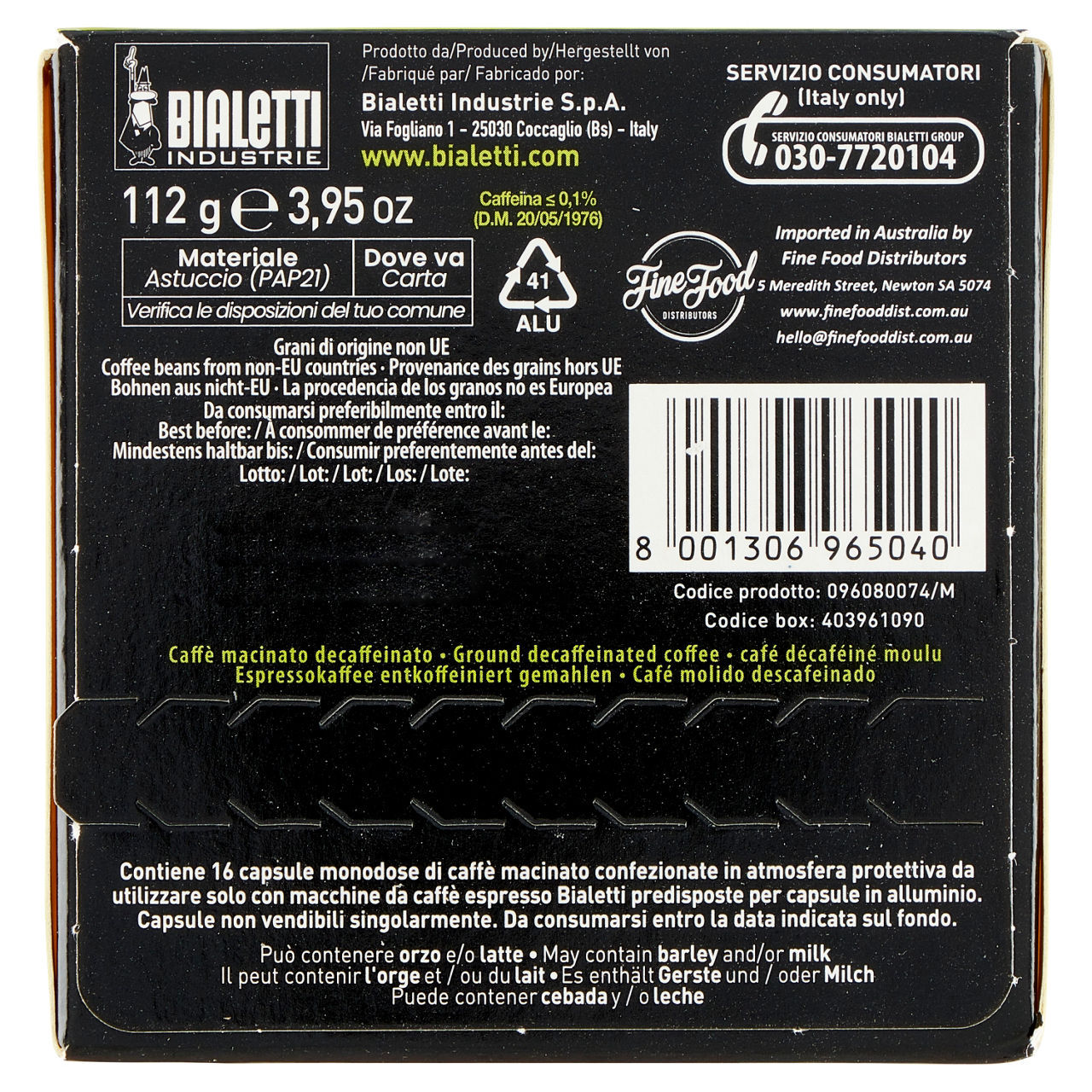 Capsule Caffè d'Italia Bialetti deka 115 g conf. da 16 pezzi