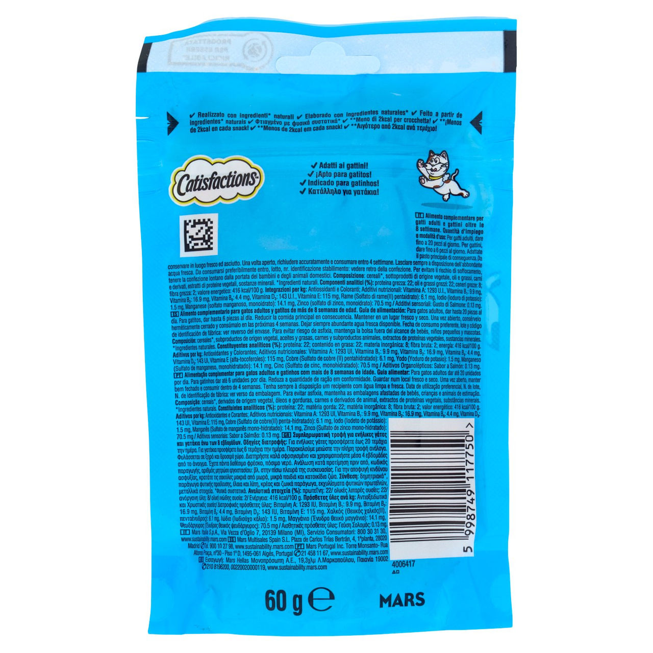 Catisfactions Snack Gatto Salmone 60 g