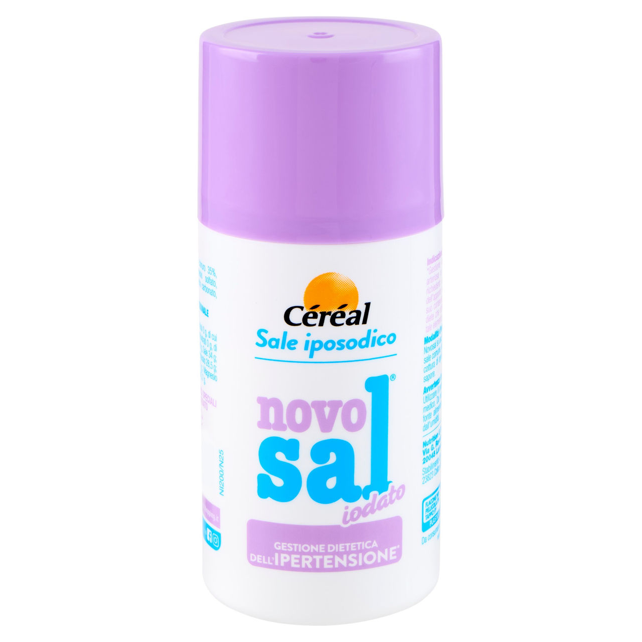 Céréal Novosal Sale iposodico iodato da cucina, gestione dietetica dell'ipertensione - 200 g
