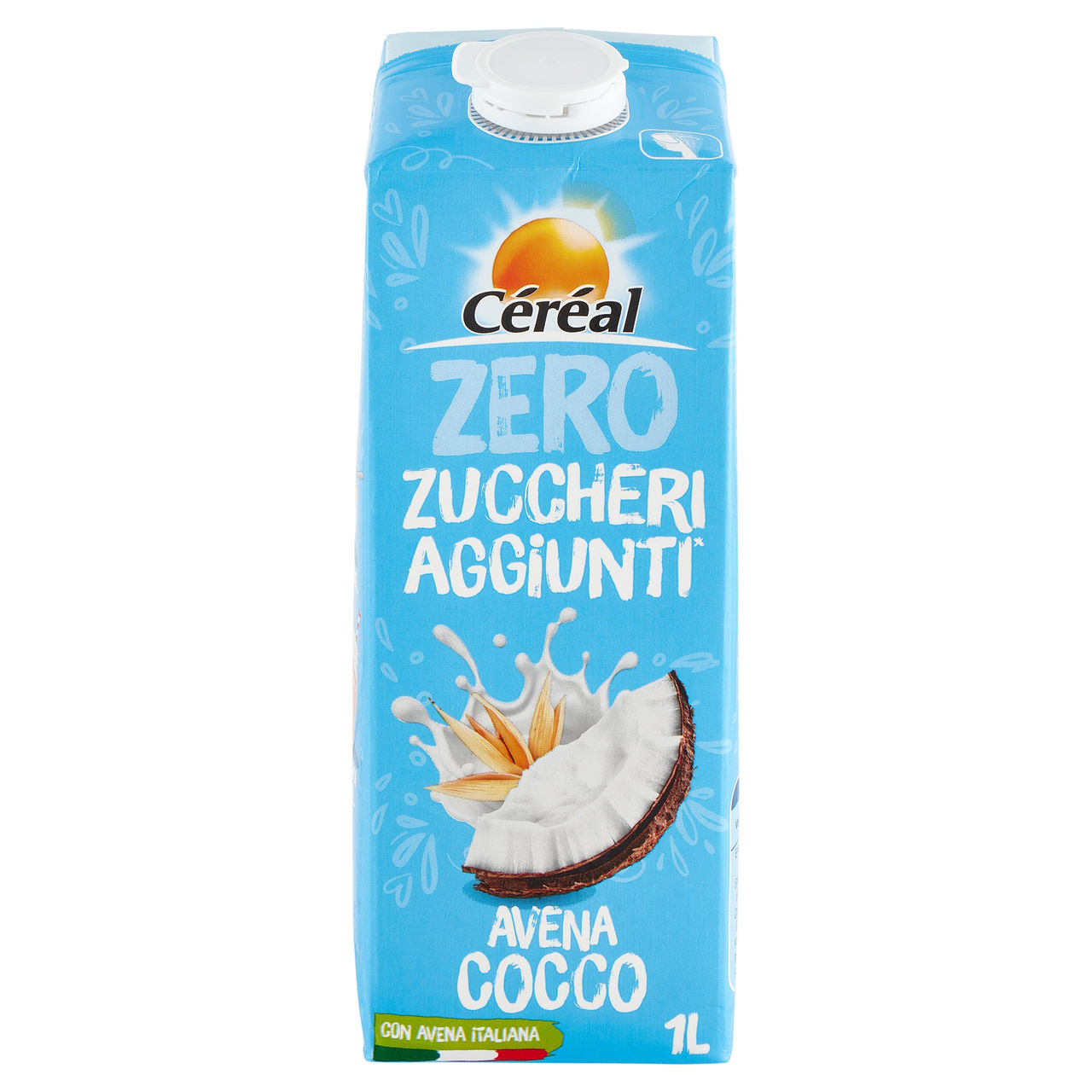 Céréal Zero Zuccheri Aggiunti Avena Cocco drink, bevanda vegetale con avena italiana - 1L