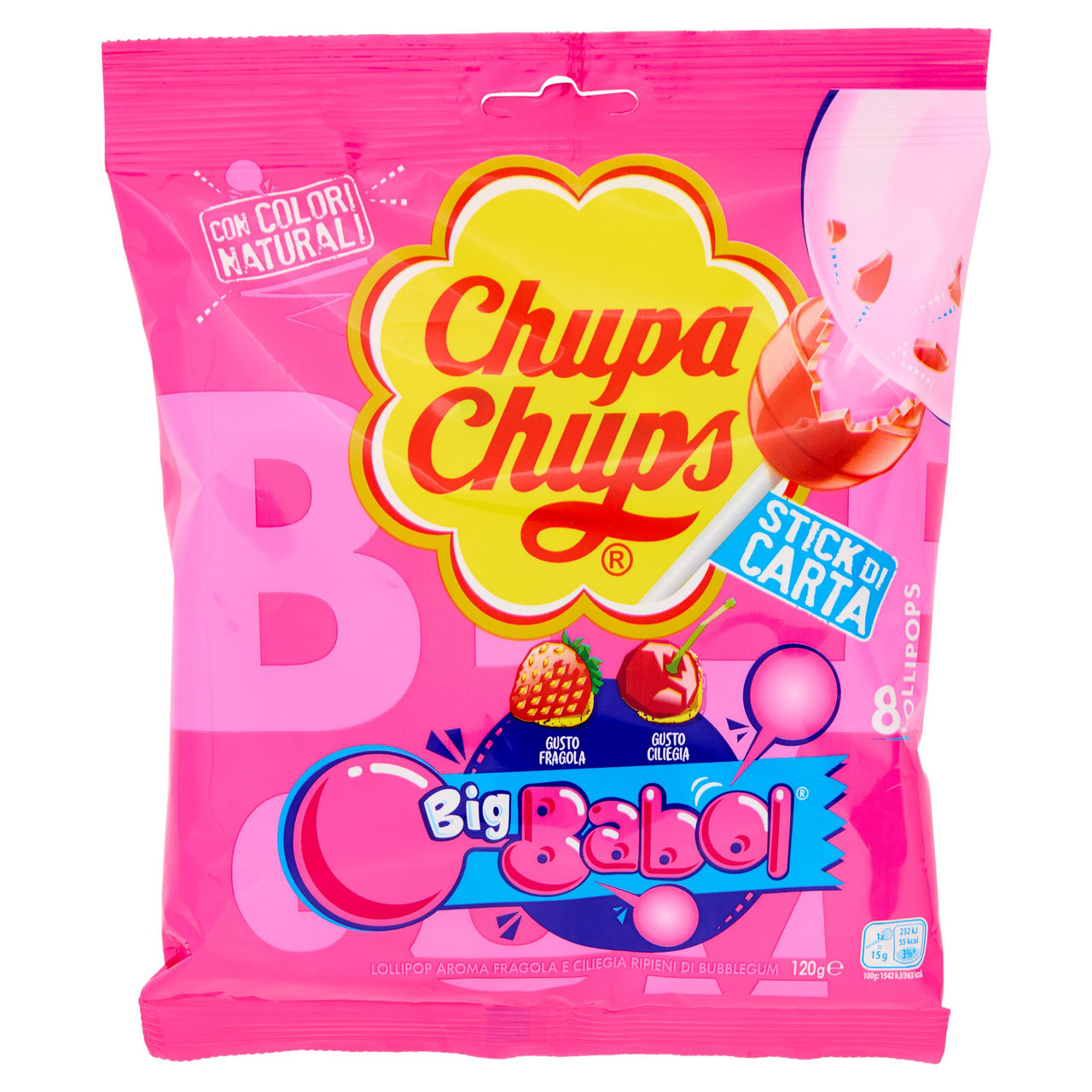 Chupa Chups Big Babol 8 Lollipops 120 g