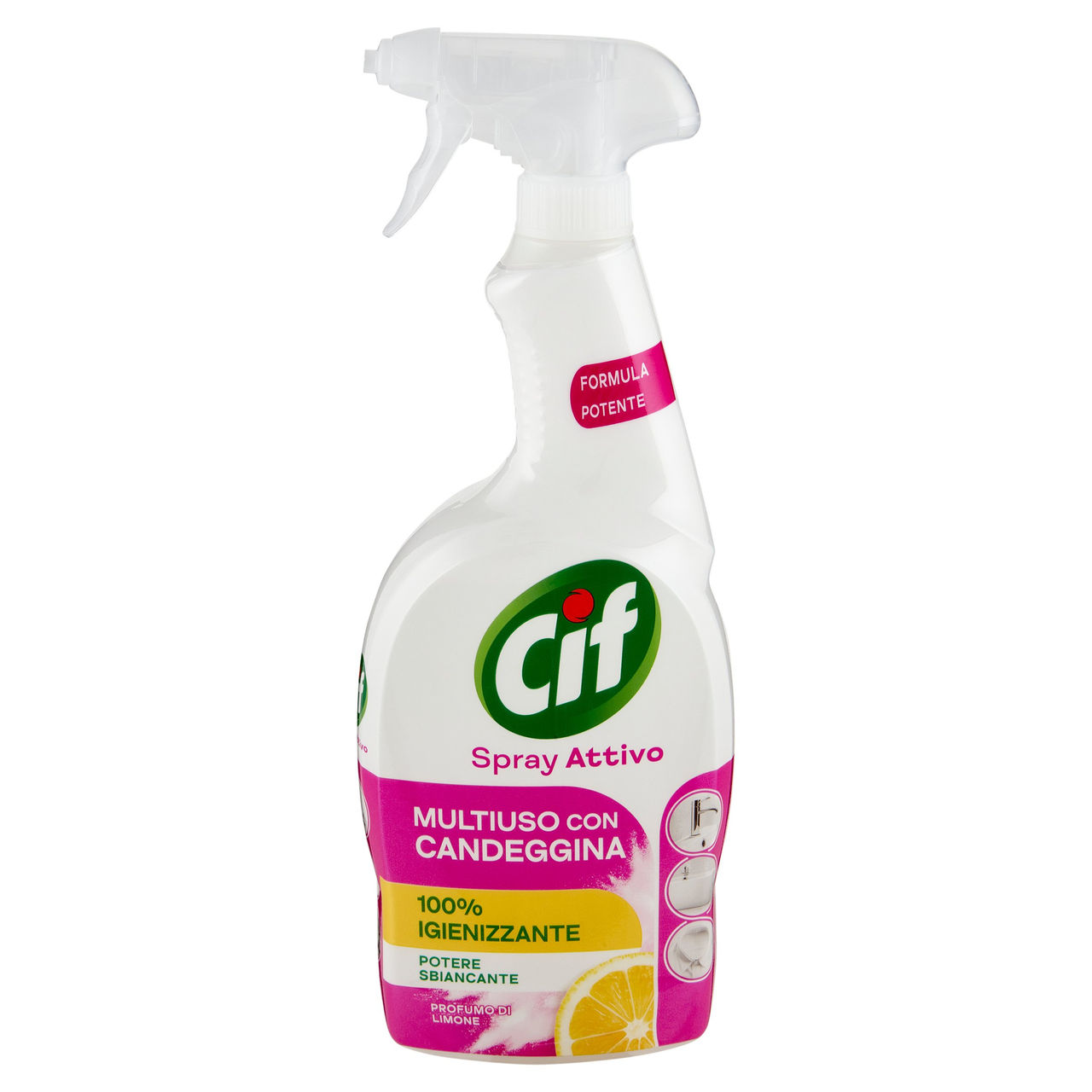 Cif Spray Attivo Multiuso con Candeggina Profumo di Limone 650 ml