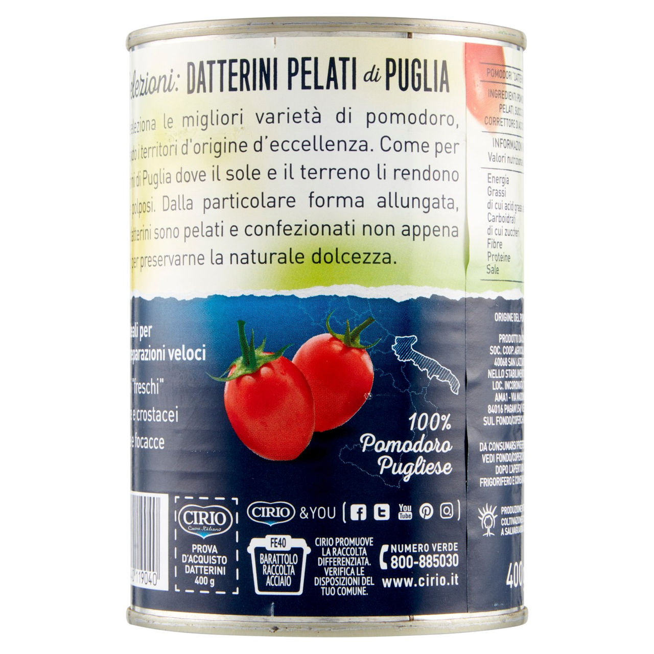 Cirio Le Selezioni Datterini Pelati di Puglia 400 g