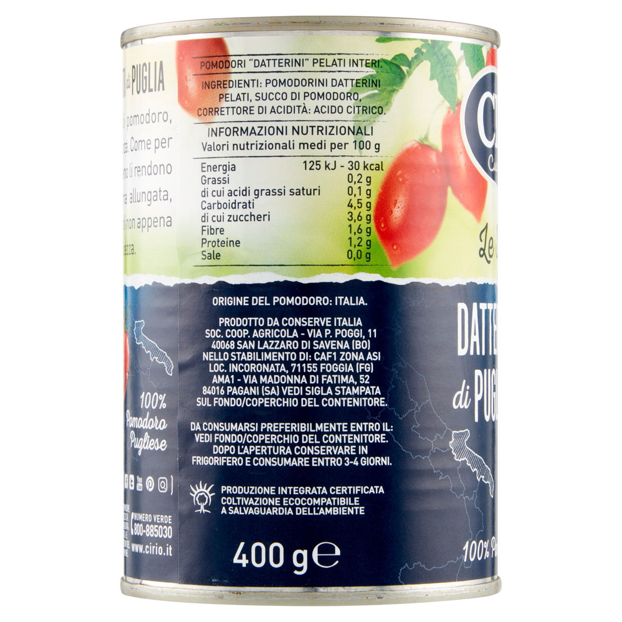 Cirio Le Selezioni Datterini Pelati di Puglia 400 g