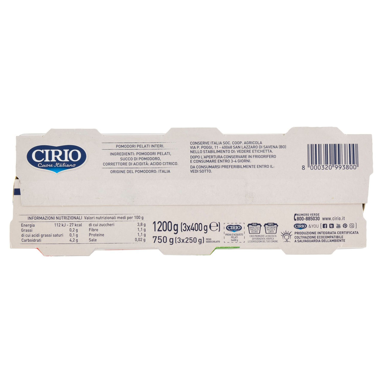 Cirio Pelati 3 x 400 g