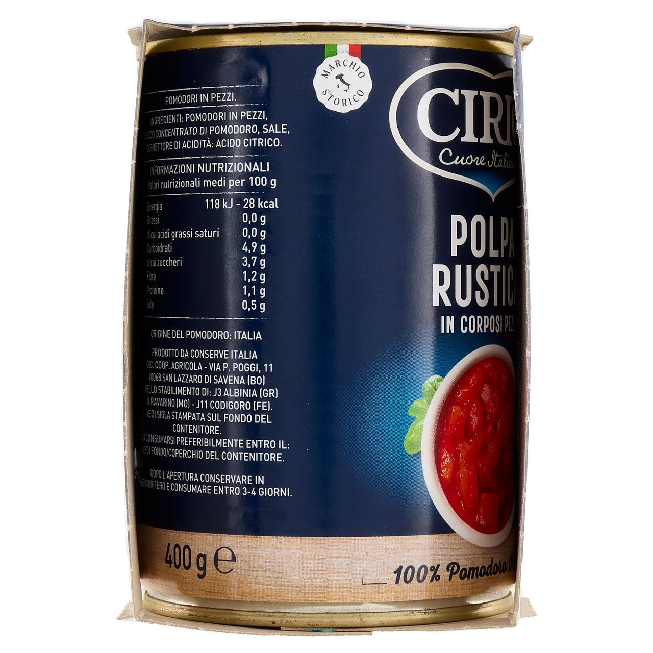 Cirio Polpa Rustica in Corposi Pezzi 3 x 400 g