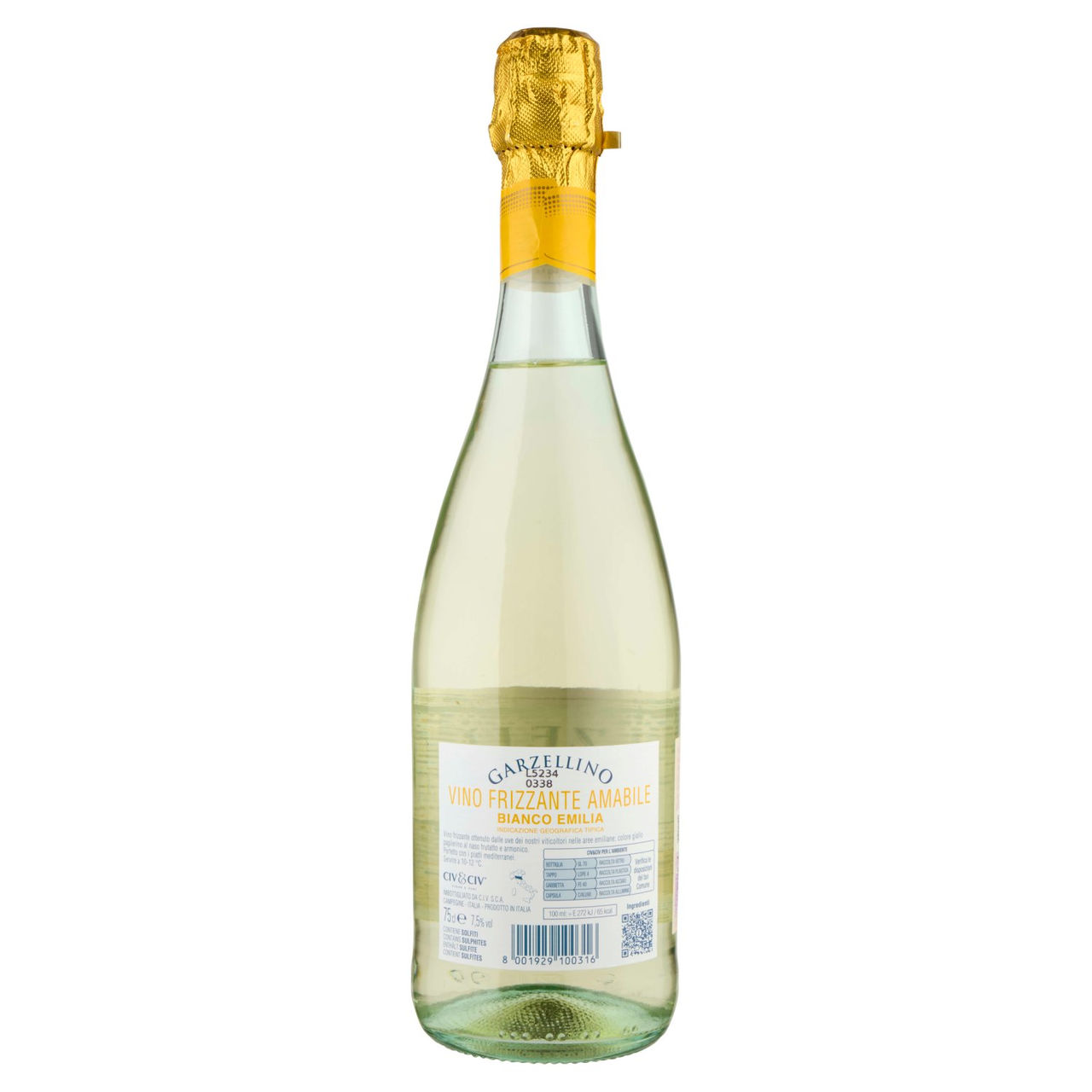 Civ&Civ Garzellino Vino Frizzante Amabile Bianco Emilia IGT 75 cl