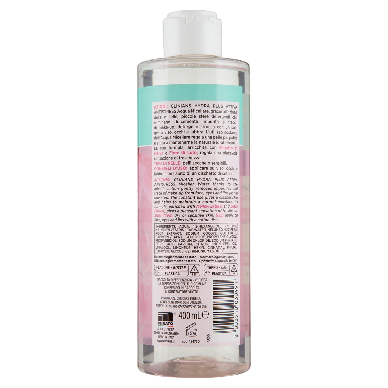 Clinians Hydra Plus Acqua Micellare Attiva Antistress 400 mL
